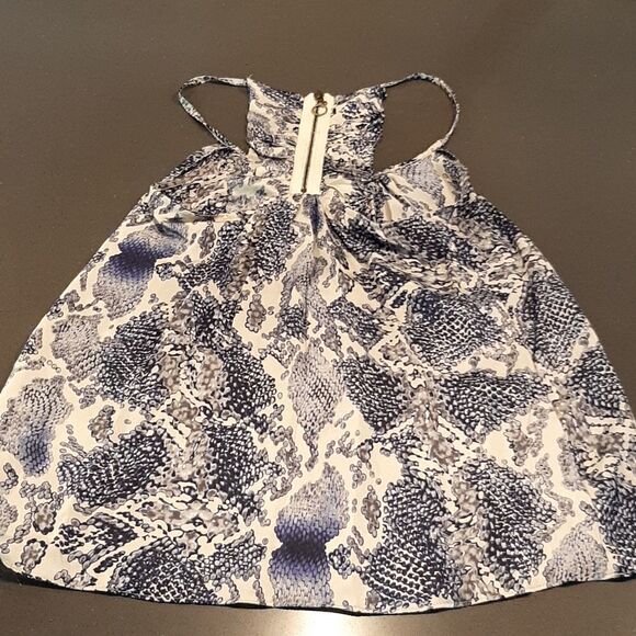 Piacara Di Piu Blue Snake Skin Print Racerback with Zipper - Picture 3 of 6